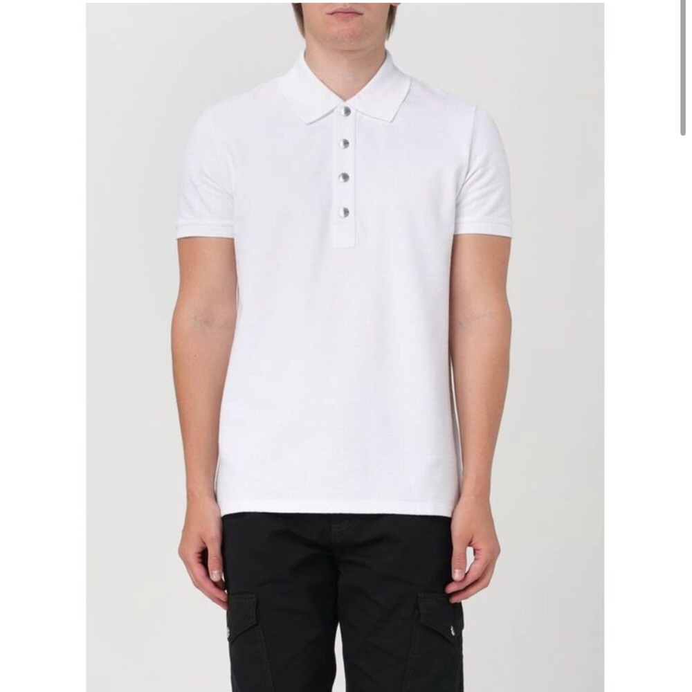 Balmain Men's Pique Monogram Jacquard Polo Shirt